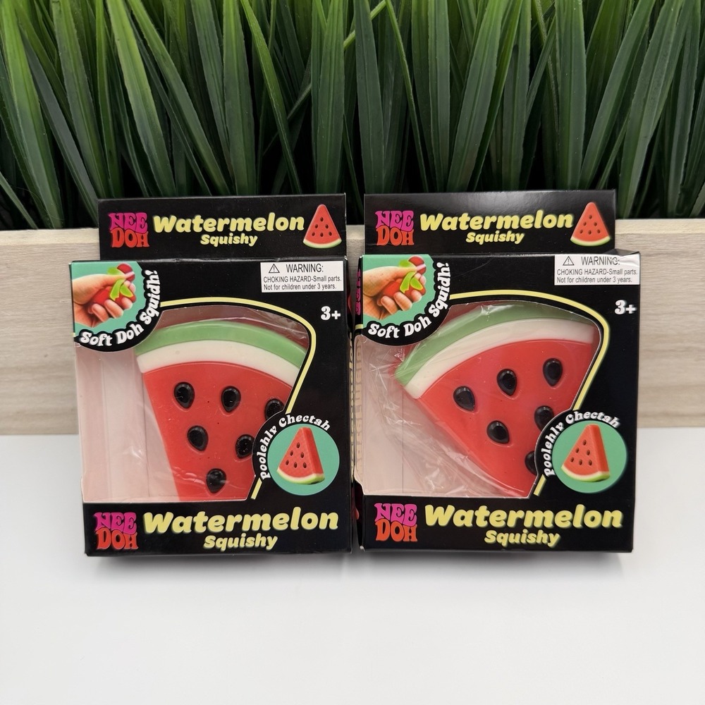 NEE DOH Watermelon Squishy Slice Soft Doh Squish Toy 3+ Set of‎ 2